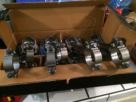All the pistons and rods assembled