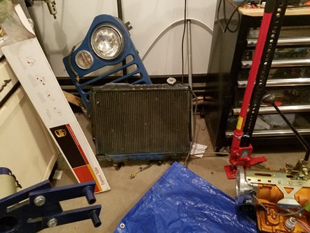 Removed the radiator from the CJ7 grill